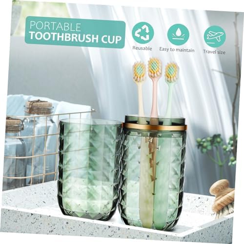 GALPADA Travel Toothbrush Holder and Mouthwash Tumbler Set