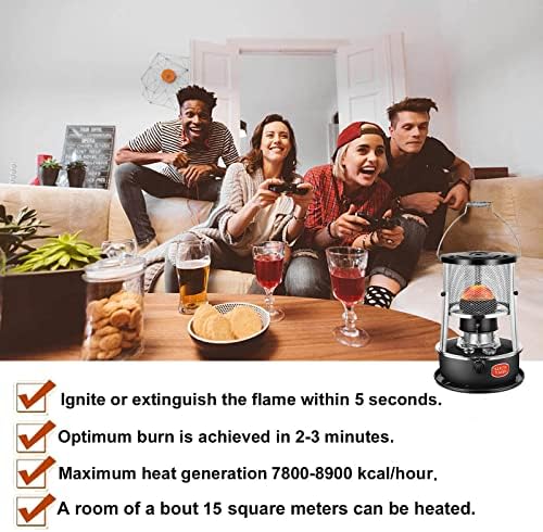 MMLeYN Kerosene Heater Stove with Adjustable Height and Flame Control