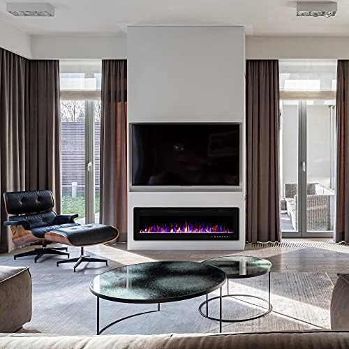 60 Inch Electric Fireplace with Timer and Remote Control