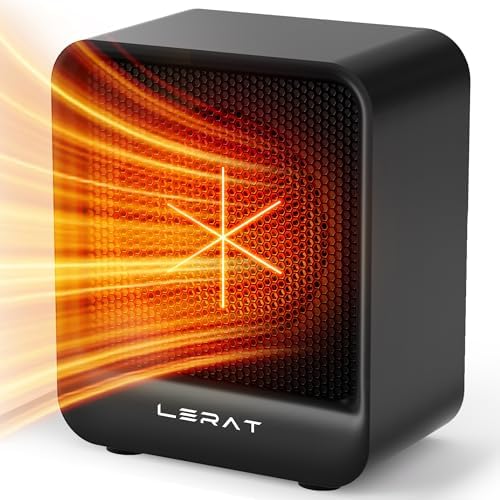 Lerat 500W Electric Space Heater with 2 Speeds Black
