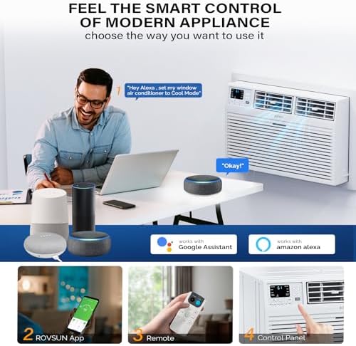 ROVSUN Smart 8000 BTU Wall AC with Heat and Voice Control