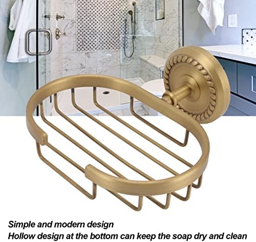 Fafeicy Soap Basket with Twisted Pattern Copper Stainless Steel Holder