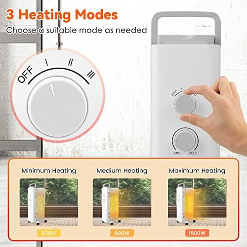 Tangkula 1500W Oil Filled Heater with 3 Modes and Thermostat 1