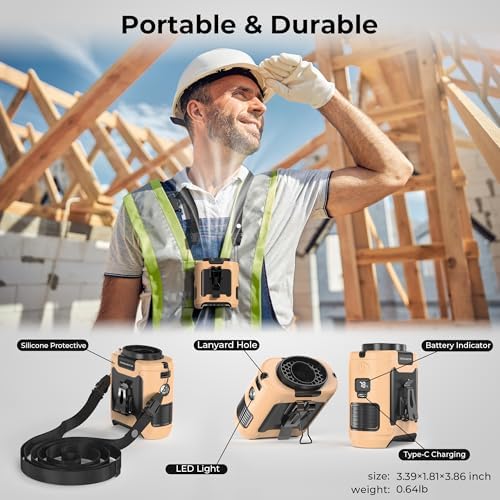 COMLIFE 10000mAh Portable Waist Clip Fan
