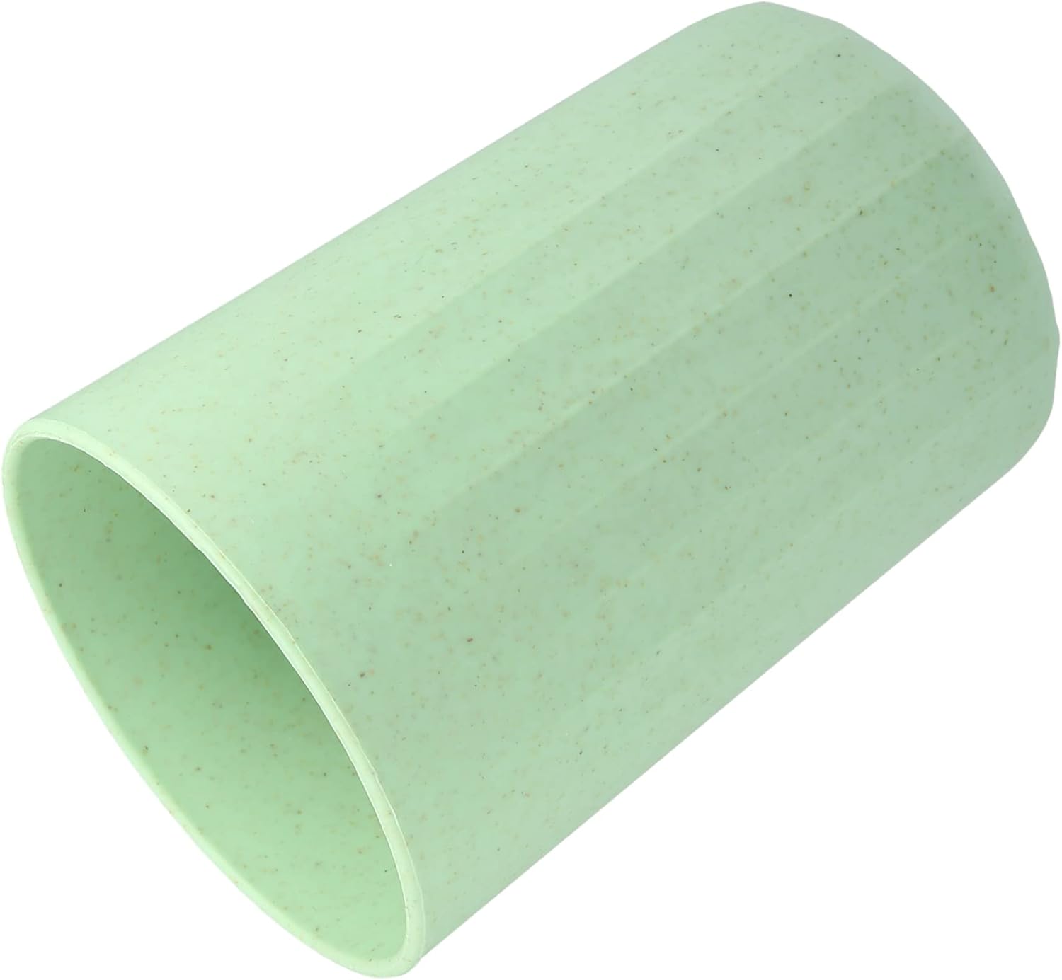 VOCOSTE Bathroom Tumbler with Smooth Lines Wheat Straw Cup Toothpaste Holder