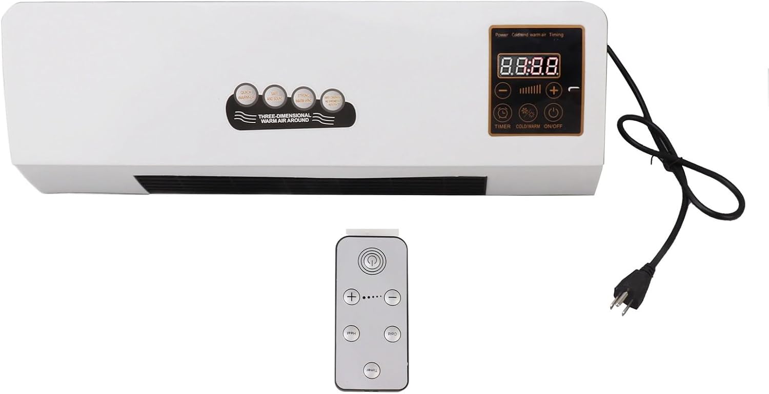 Semme Wall Mount Air Heater - Dual Use for Cooling and Heating