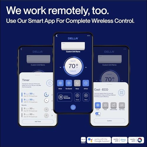 Della 3 Zone Multi-Split Air Conditioner with Alexa Compatibility
