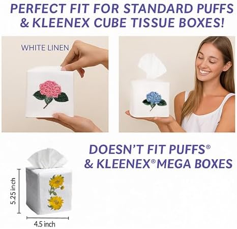 Jacaranda Living Square Tissue Box Cover with Animal Design