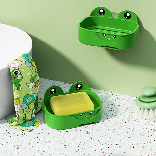 Frogs Wall Soap Dish Double Layer Drainage