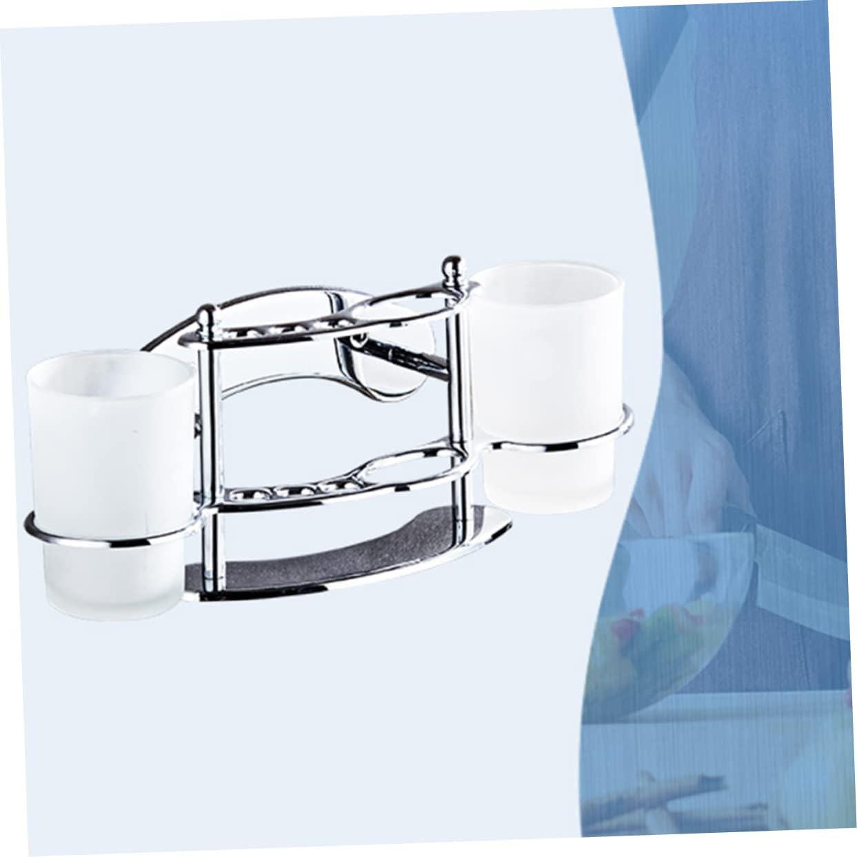 Stainless Steel Wall Mounted Toothbrush and Gargle Cup Holder