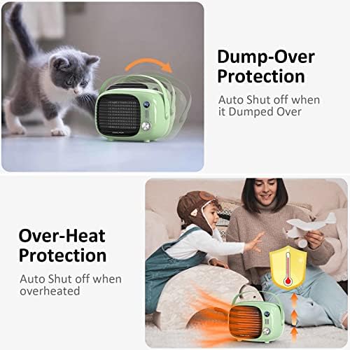 Coolfor Space Heater with Temperature Control and Safety Features Green