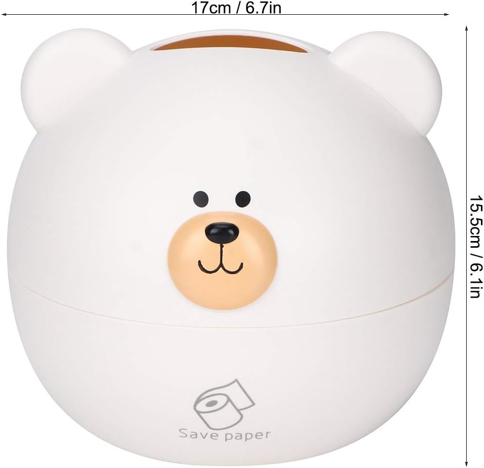 HERCHR Round Bear Head Tissue Box Cover