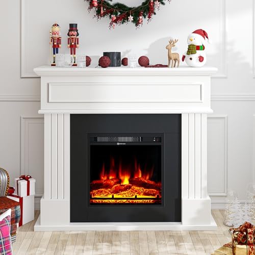 oneinmil Electric Fireplace with Mantel and TV Stand