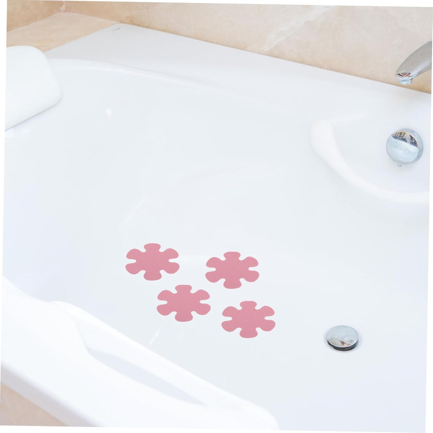 OUNONA Flower Shower Stickers Non-Slip Bathtub Decals 20pcs Peva Tape