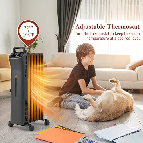 Tangkula 1500W Oil Filled Heater with 3 Modes and Thermostat