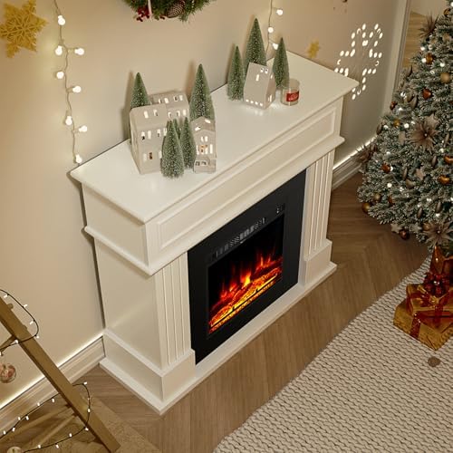 oneinmil Electric Fireplace with Mantel and TV Stand