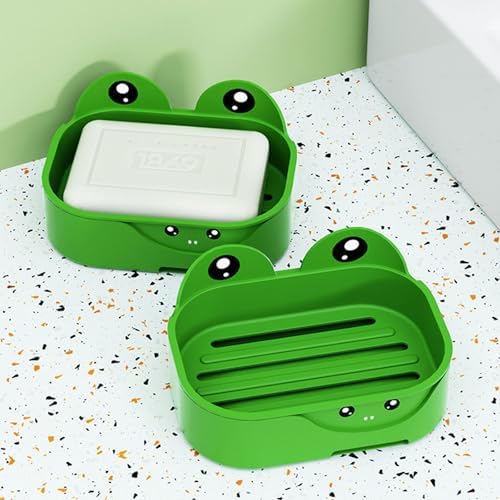 Frogs Wall Soap Dish Double Layer Drainage