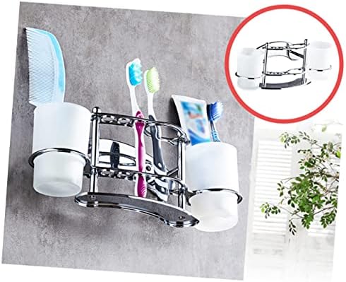 Bathroom Holder Wall-Mounted Toothbrush Cup Holder White