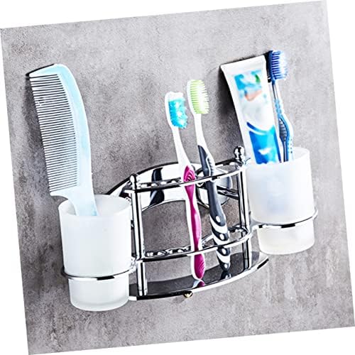 Stainless Steel Wall Mounted Toothbrush and Gargle Cup Holder