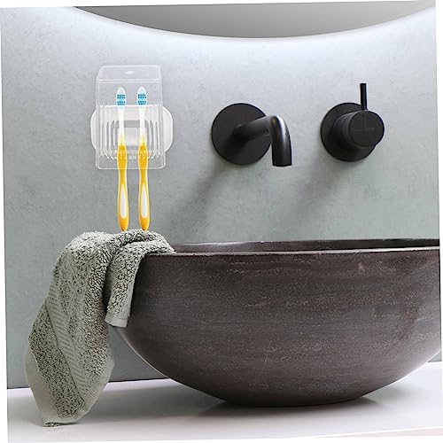 CONGARTENO Wall Mounted Toothbrush Holder Set Organizer with Cup No Drilling Required