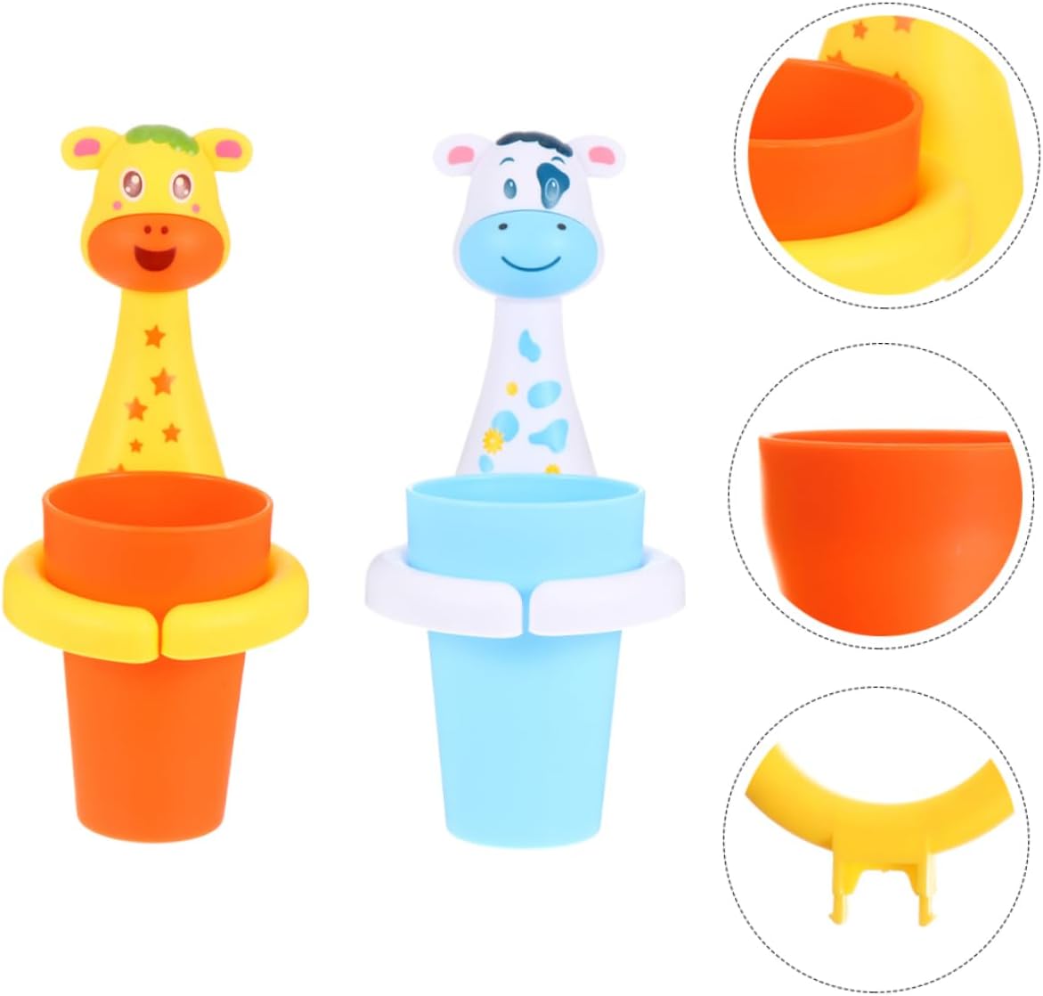 STOBAZA 2Sets Cartoon Animal Toothbrush Holder for Wall Mount