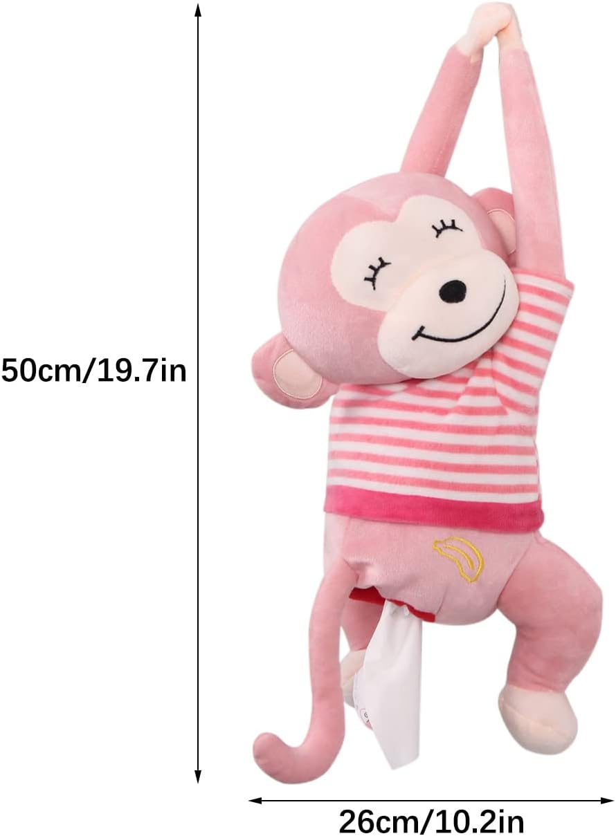 Cute Plush Monkey Tissue Dispenser for Car and Home