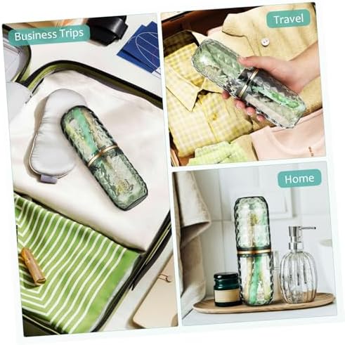 GALPADA Travel Toothbrush Holder and Mouthwash Tumbler Set