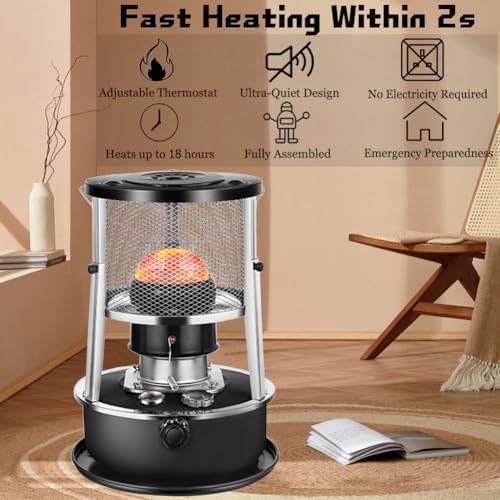 LINWIN 2 in 1 Kerosene Heater Stove 9000 BTU Black