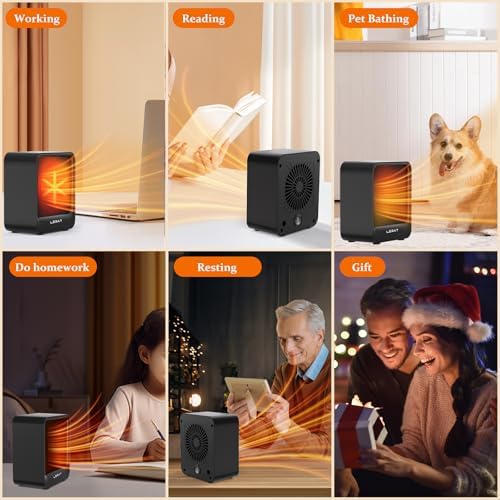 Lerat 500W Electric Space Heater with 2 Speeds Black