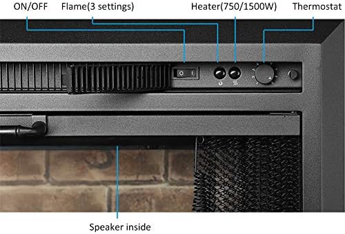 PuraFlame Klaus Electric Fireplace Insert with Fire Crackling Sound