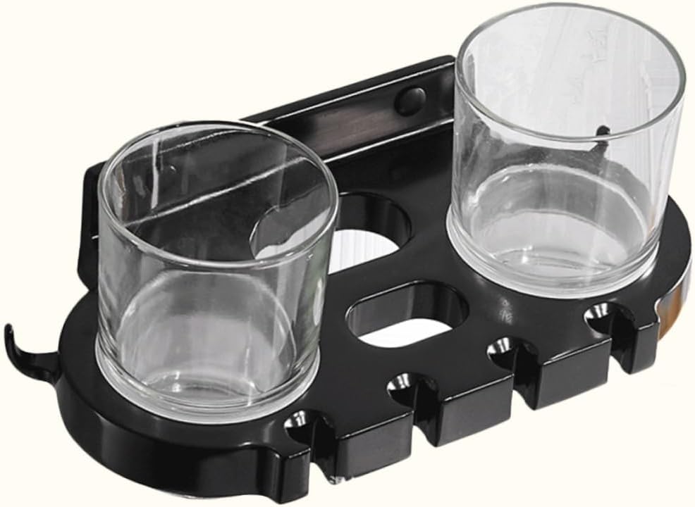 BUGUUYO Punch Toothbrush Holder with Hooks and Cups 1