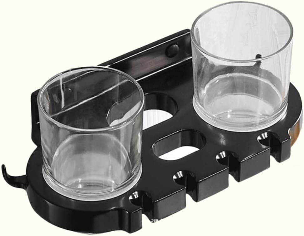 BRIGHTFUFU Toothbrush Holder with Cups and Hooks 1