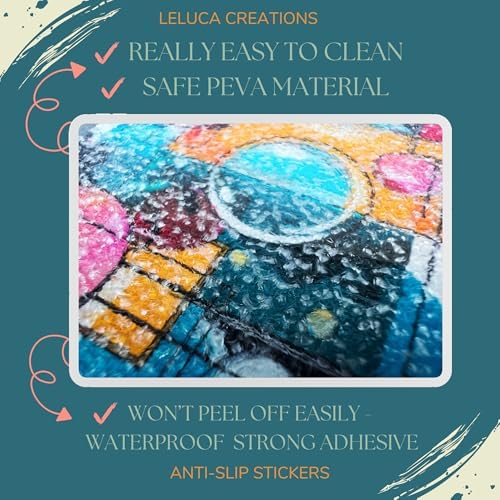 Leluca Non-Slip Bathtub Stickers - 16PCS Abstract Art Design