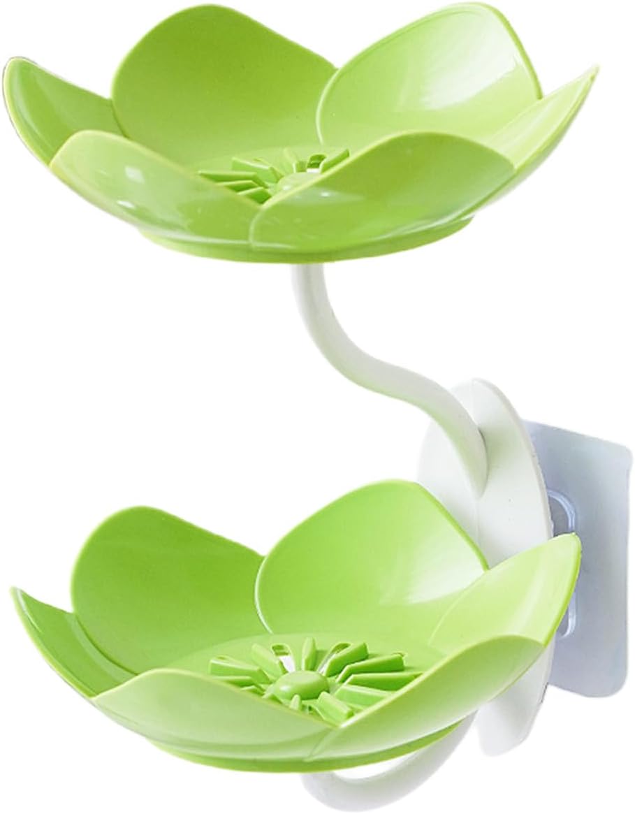 Double Layer Soap Dish with Non-Slip Base for Bathrooms