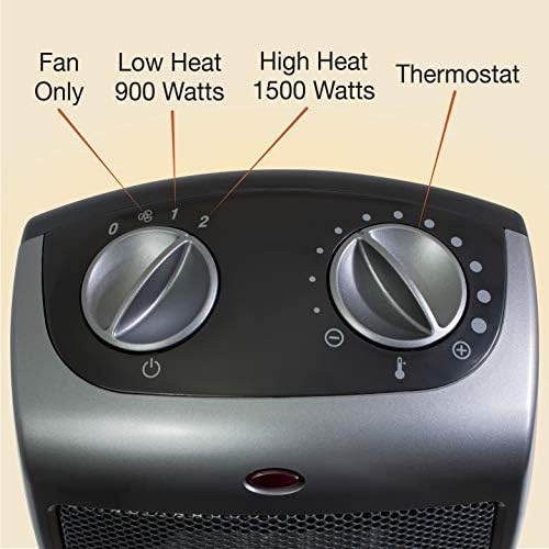 Lasko 1500W Electric Ceramic Space Heater - Dark Gray 2 Speeds 92 Inches