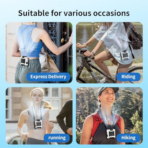 Socool 10000mAh Portable Waist Fan with 5 Speeds Flashlight