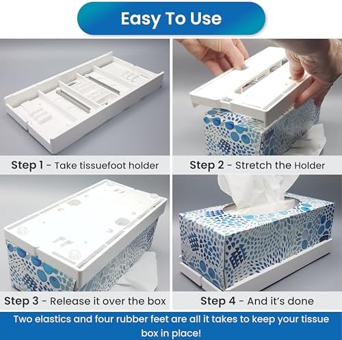 Tissuefoot Tissue Box Holder - Dishwasher Safe Sturdy Stylish 1