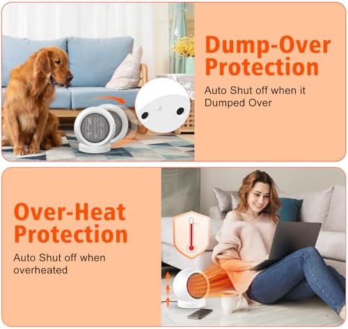 Coolfor 600W PTC Ceramic Space Heater for Home Office