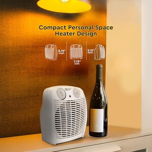 Comfort Zone 1500W Electric Space Heater with Adjustable Thermostat 1