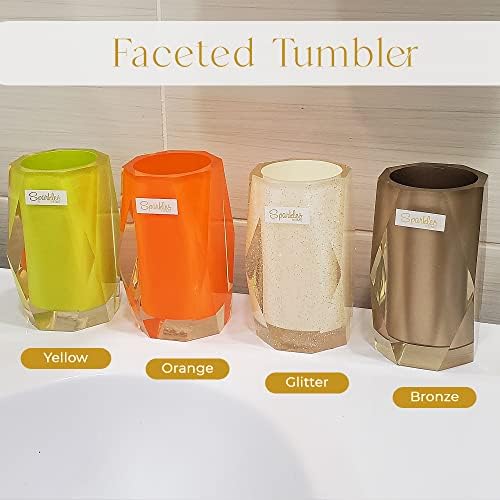 Faceted Tumbler - Durable Resin Smooth Stylish Bathroom Decor