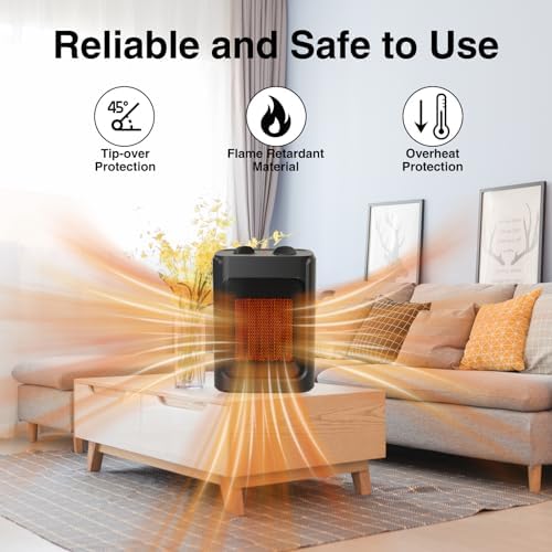 JNDRO 1500W750W Quiet Ceramic Space Heater with Thermostat