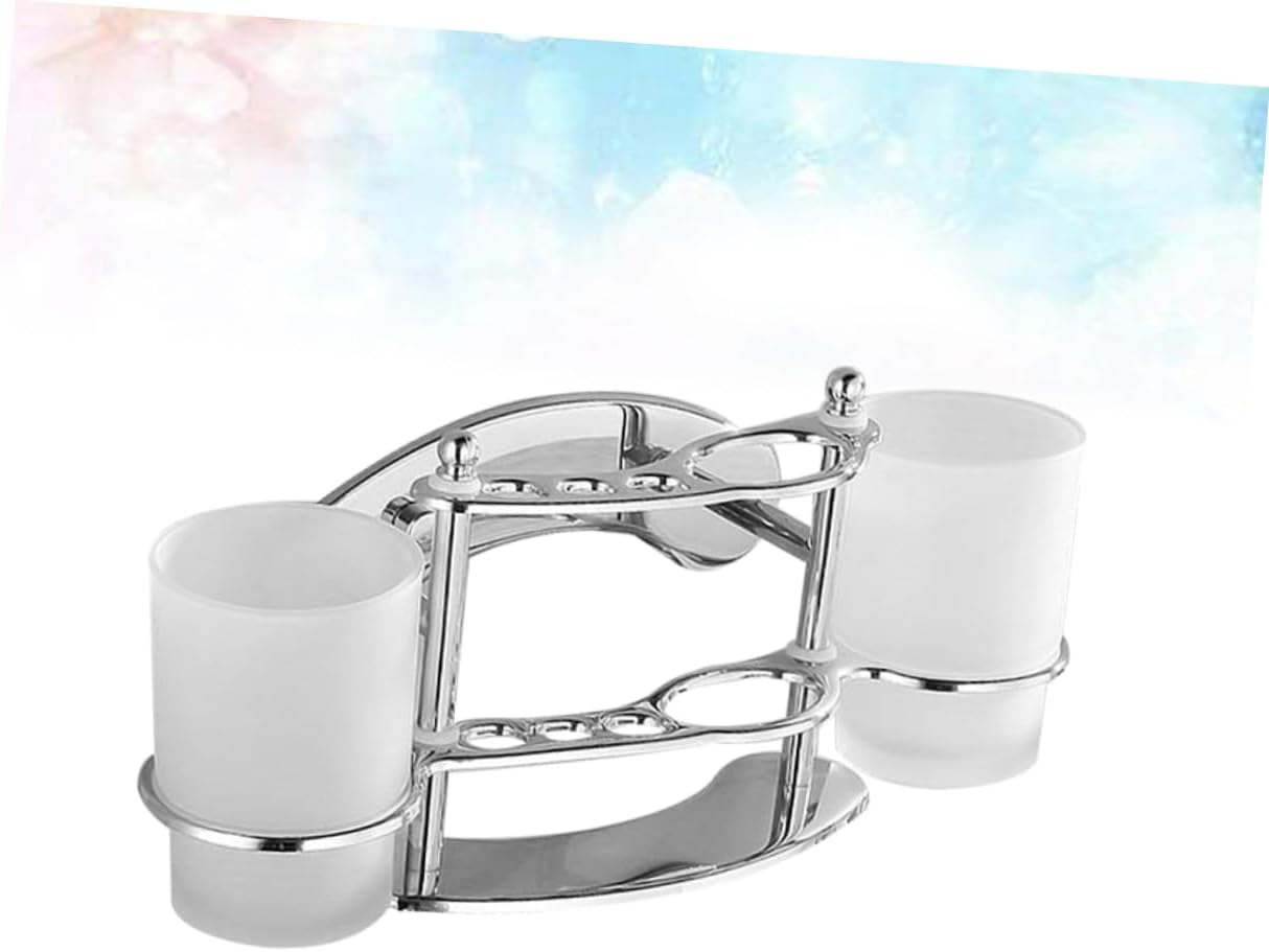 COOLHIYA Wall Mounted Toothbrush Holder with Cup