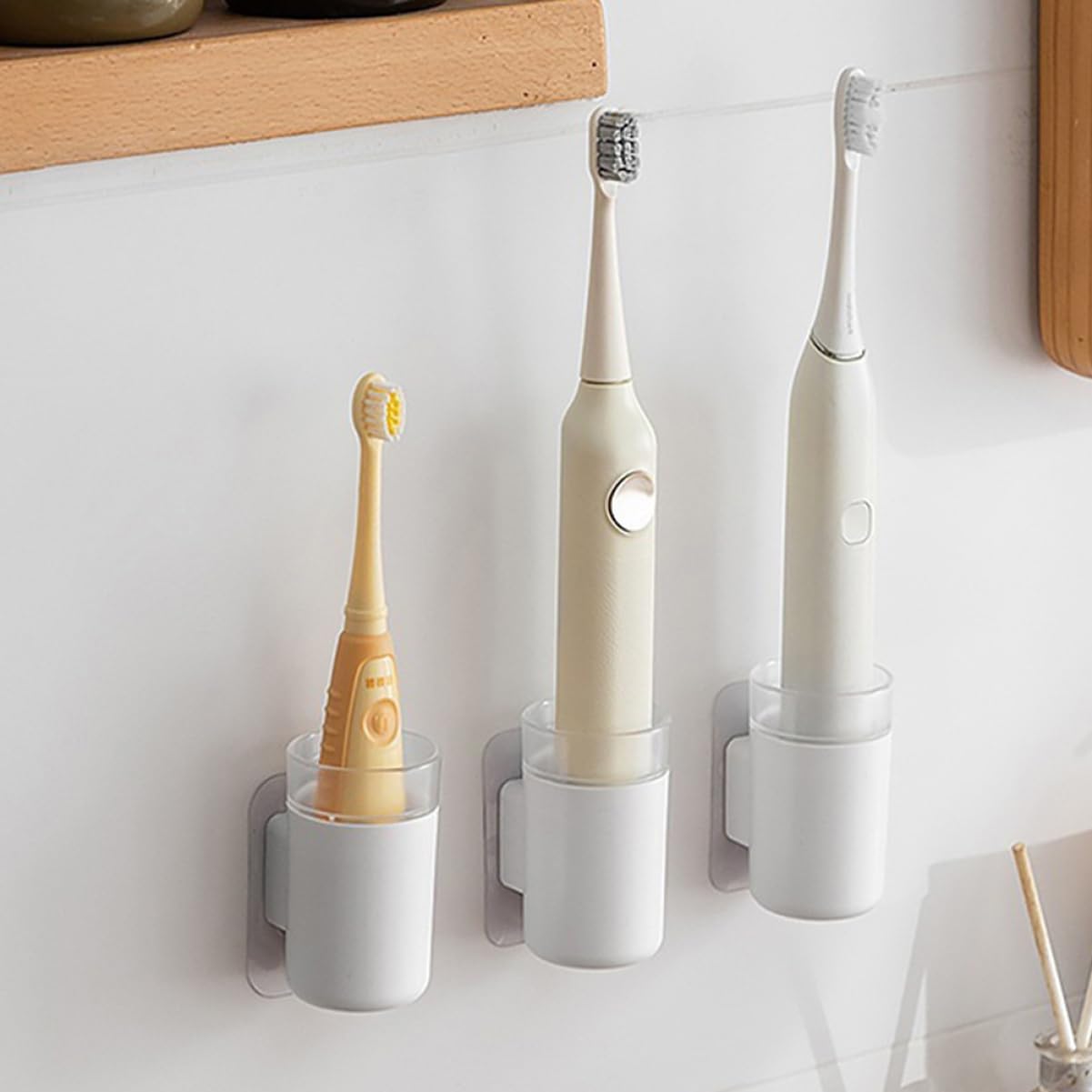 PRETYZOOM 2pcs Wall Mounted Electric Toothbrush Holder