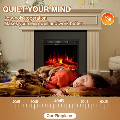 oneinmil Electric Fireplace with Mantel and TV Stand