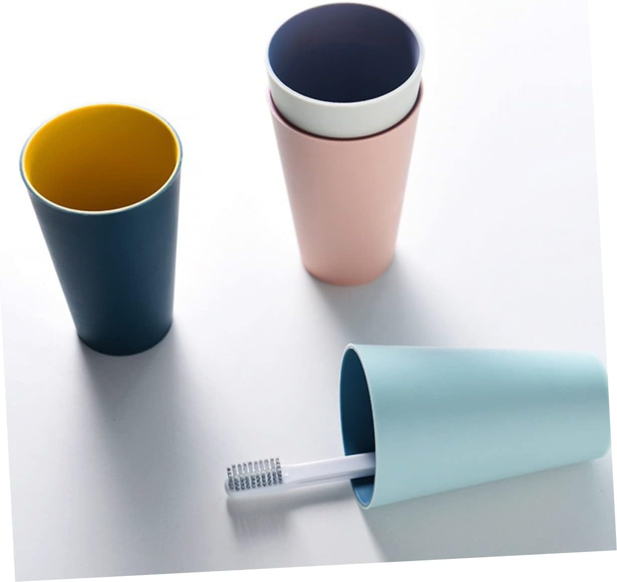 BRIGHTFUFU Portable Toothbrush Cup Translucent Holder