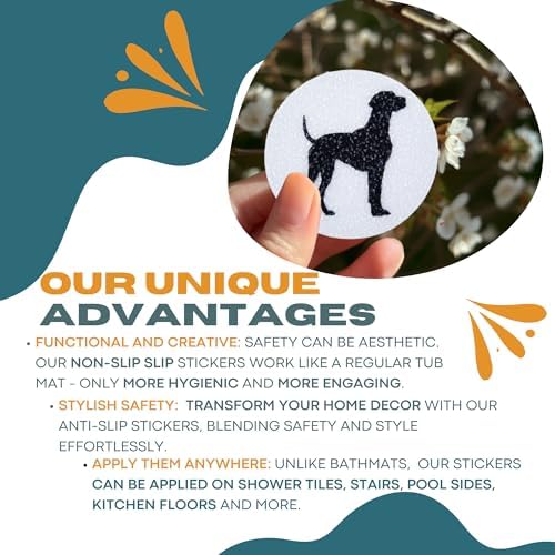 Non Slip Bathtub Stickers with Dog Silhouettes 24 PCS 1