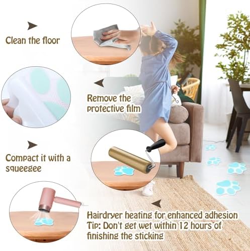 20 Pcs Blue Paw Print Non Slip Bath Stickers