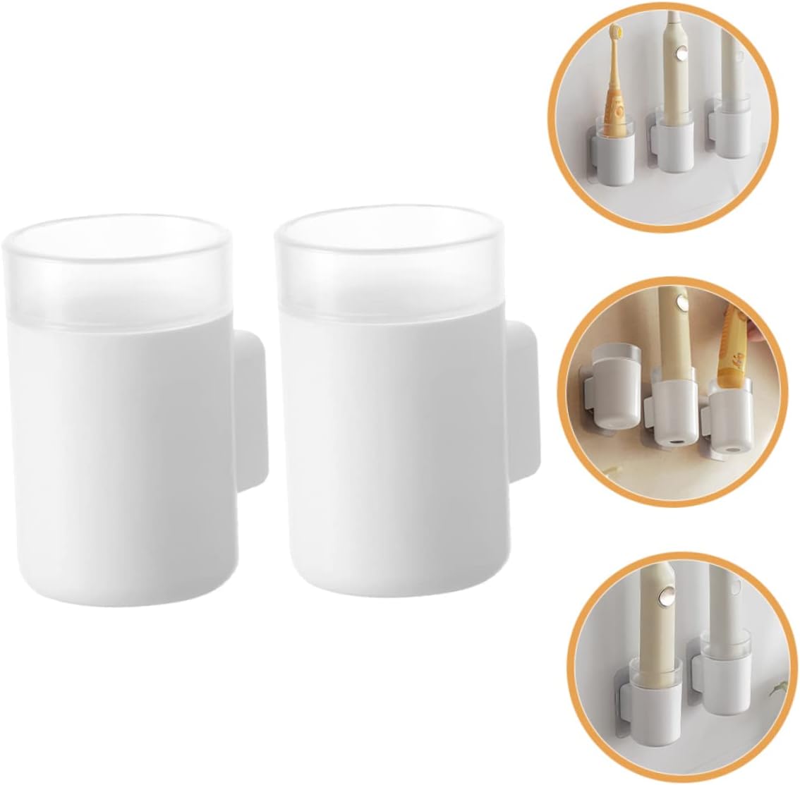 Amosfun 2pcs Wall-Mounted Electric Toothbrush Holders