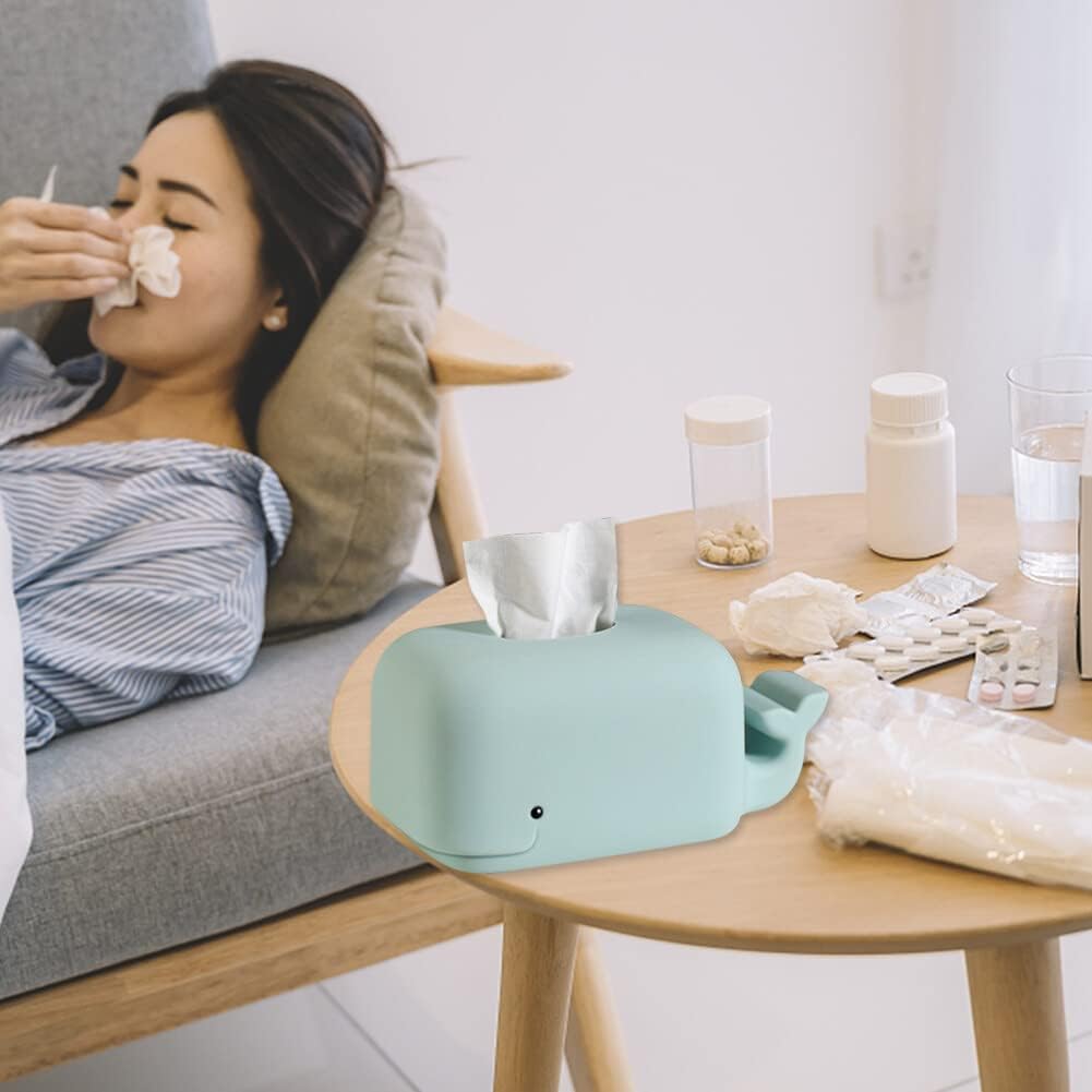 EUBUY Silicone Whale Tissue Box Cover with Phone Holder 1