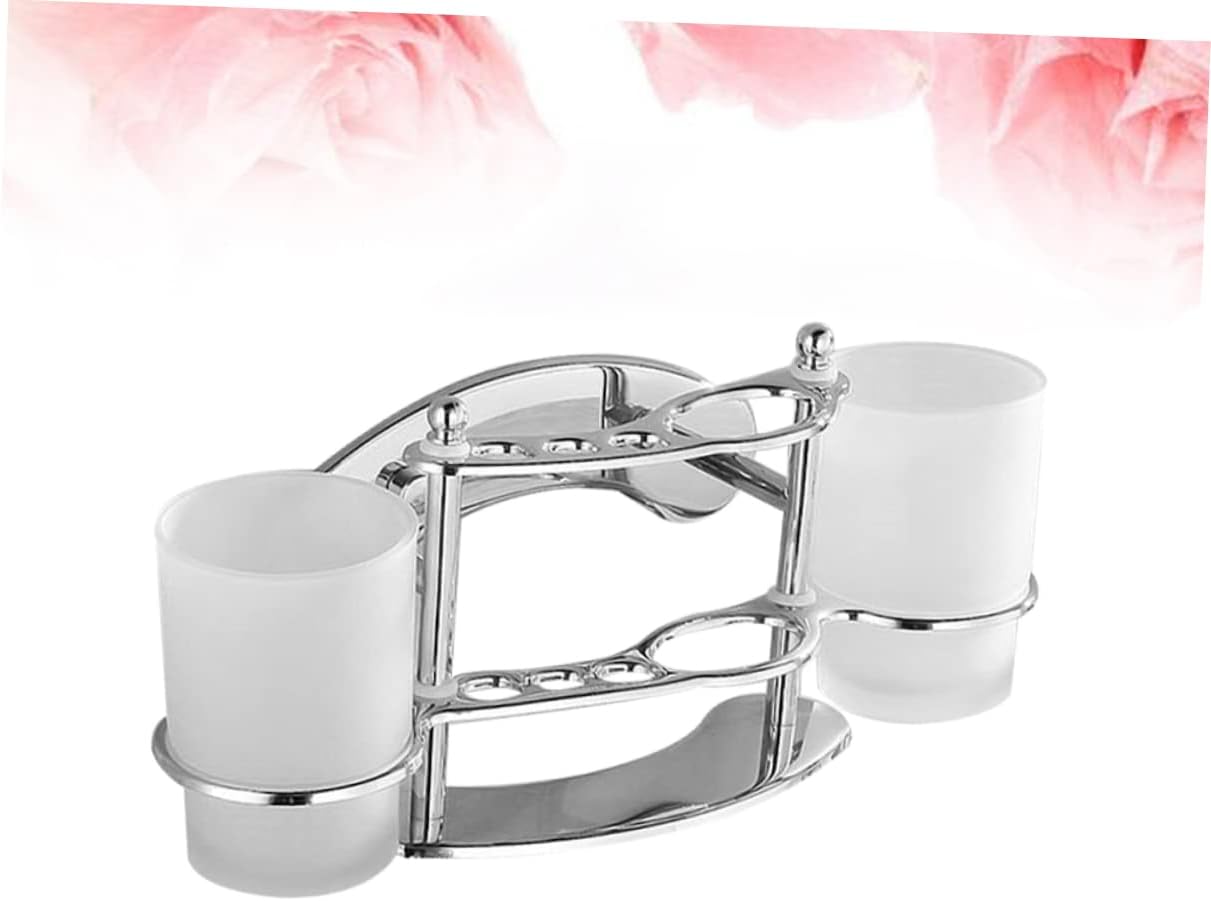 FONDOTIN Wall Mounted Toothbrush Holder with Cup